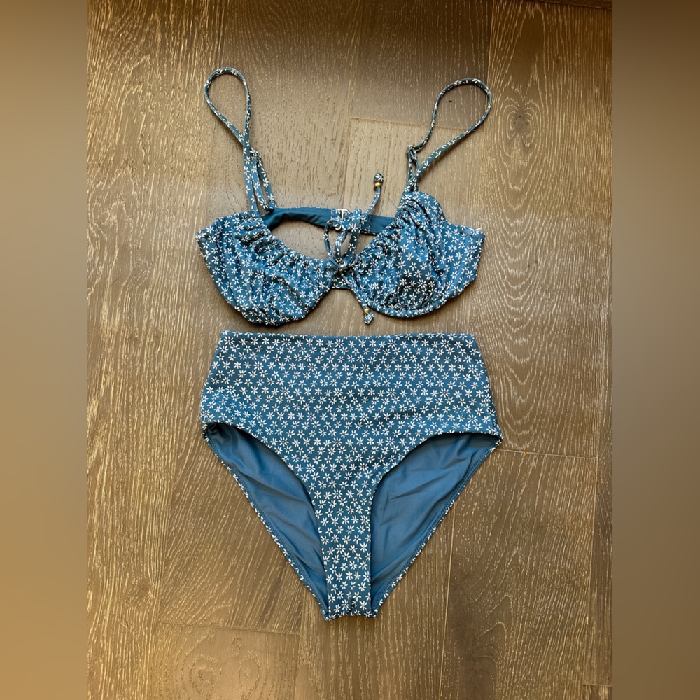 Vineyard Vines Teal Floral Bikini